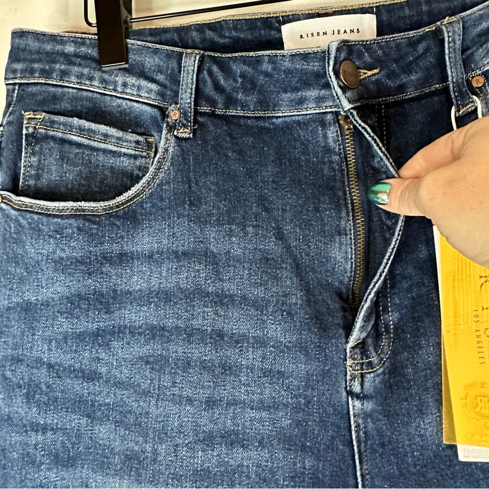 RISEN JEANS Women’s Size 2XL Denim NWT Wide Leg Style High Rise Straight Stretch - Picture 9 of 16